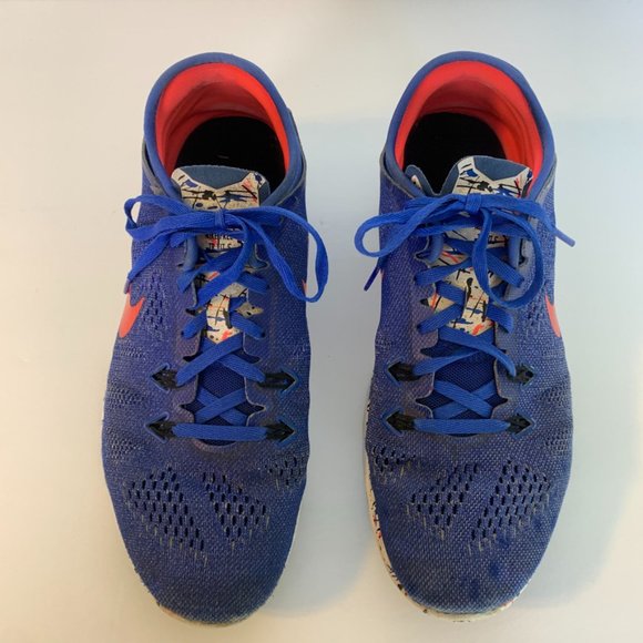 Nike Free 5.0 Blue & Crimson Training Shoe - Picture 8 of 11